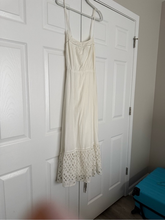 J. Crew Dresses & Skirts - J. Crew Cream Crochet-Hem Maxi Slip Dress